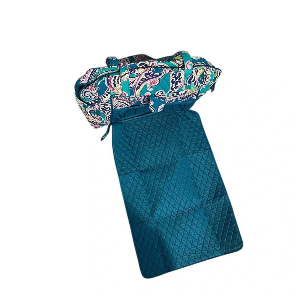 Vera Bradley Teal Paisley Duffle Baby Bag